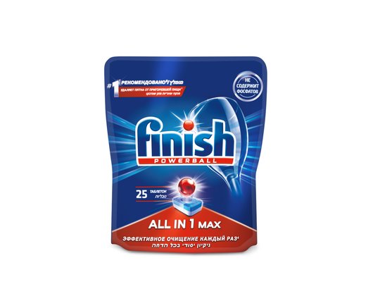 Таблетки для ПММ FINISH All in1 (табл) бесфосфатные-25шт